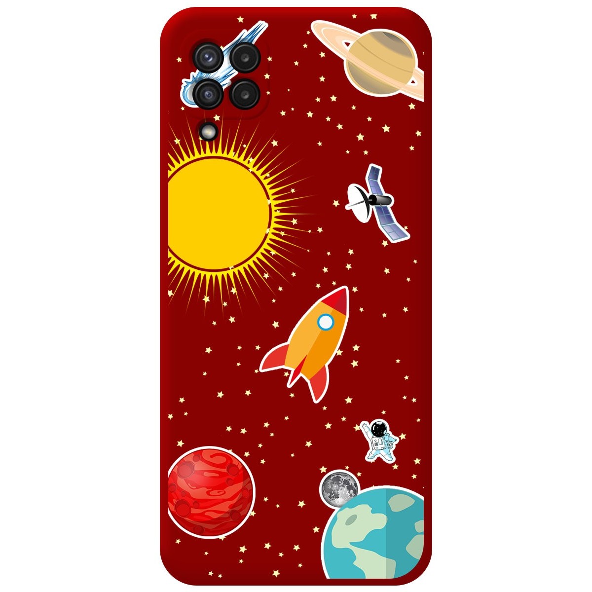 Funda Silicona Líquida Roja para Samsung Galaxy A22 4G / M22 diseño Espacio Dibujos
