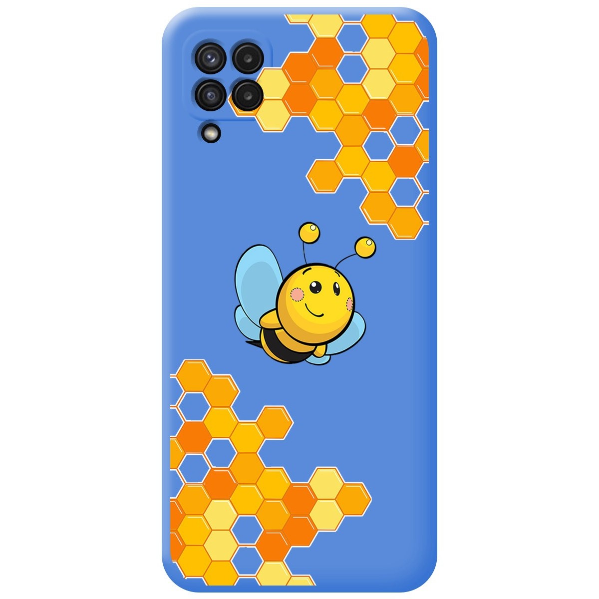 Funda Silicona Líquida Azul para Samsung Galaxy A22 4G / M22 diseño Abeja Dibujos