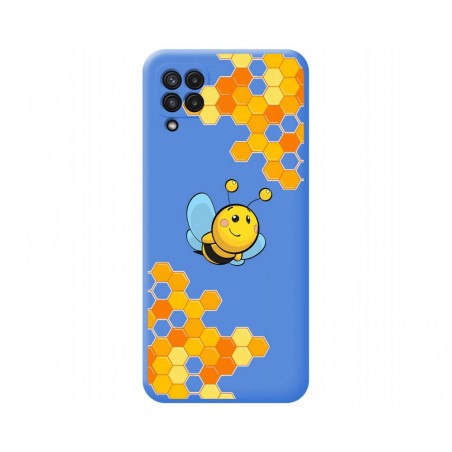Funda Silicona Líquida Azul para Samsung Galaxy A22 4G / M22 diseño Abeja Dibujos