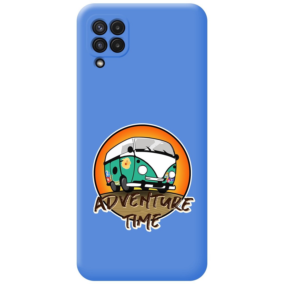 Funda Silicona Líquida Azul para Samsung Galaxy A22 4G / M22 diseño Adventure Time Dibujos