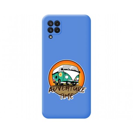 Funda Silicona Líquida Azul para Samsung Galaxy A22 4G / M22 diseño Adventure Time Dibujos