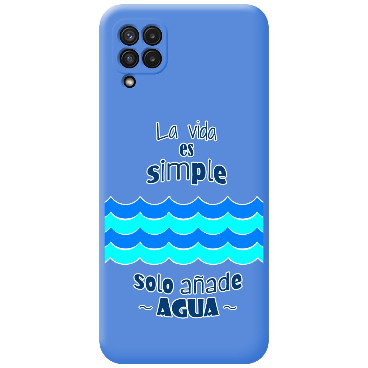 Funda Silicona Líquida Azul para Samsung Galaxy A22 4G / M22 diseño Agua Dibujos