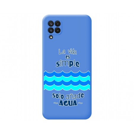 Funda Silicona Líquida Azul para Samsung Galaxy A22 4G / M22 diseño Agua Dibujos