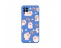 Funda Silicona Líquida Azul para Samsung Galaxy A22 4G / M22 diseño Cerdos Dibujos