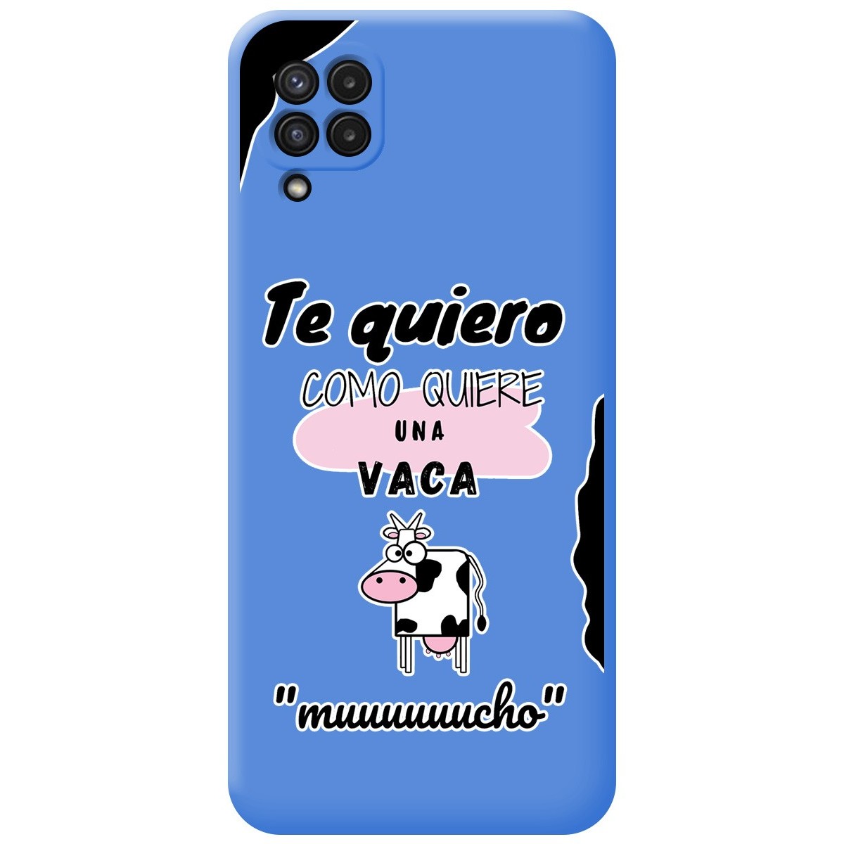 Funda Silicona Líquida Azul para Samsung Galaxy A22 4G / M22 diseño Vaca Dibujos
