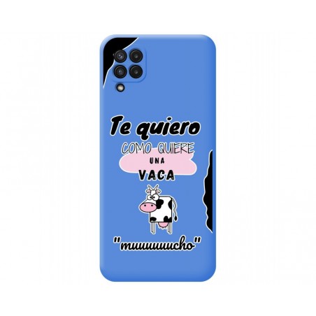 Funda Silicona Líquida Azul para Samsung Galaxy A22 4G / M22 diseño Vaca Dibujos