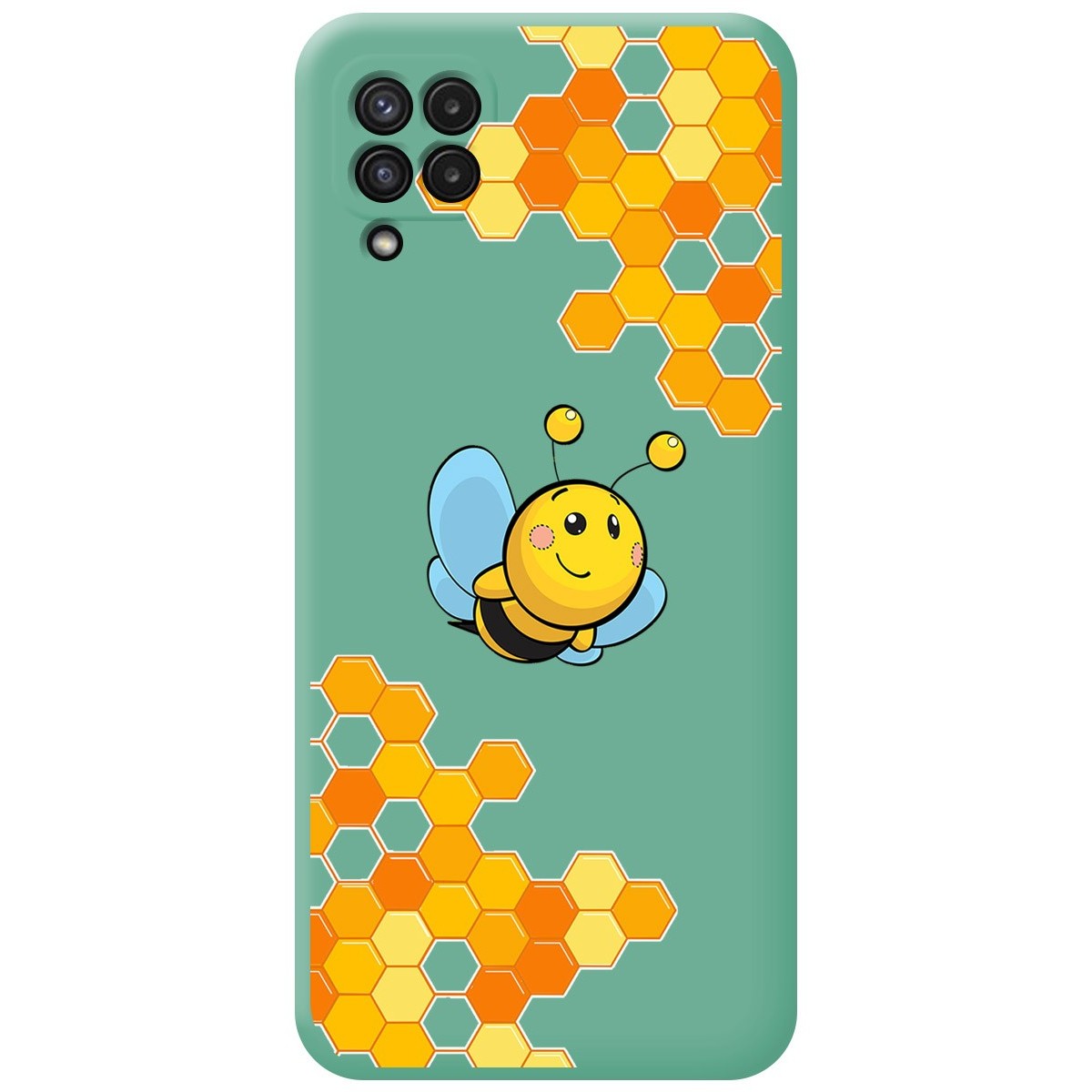 Funda Silicona Líquida Verde para Samsung Galaxy A22 4G / M22 diseño Abeja Dibujos