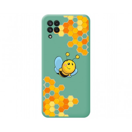 Funda Silicona Líquida Verde para Samsung Galaxy A22 4G / M22 diseño Abeja Dibujos