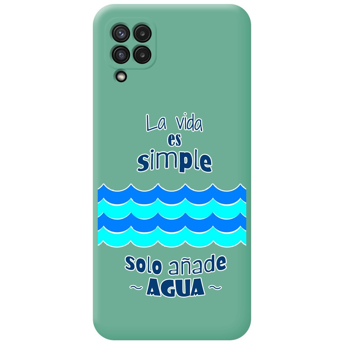 Funda Silicona Líquida Verde para Samsung Galaxy A22 4G / M22 diseño Agua Dibujos