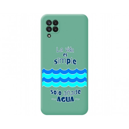 Funda Silicona Líquida Verde para Samsung Galaxy A22 4G / M22 diseño Agua Dibujos
