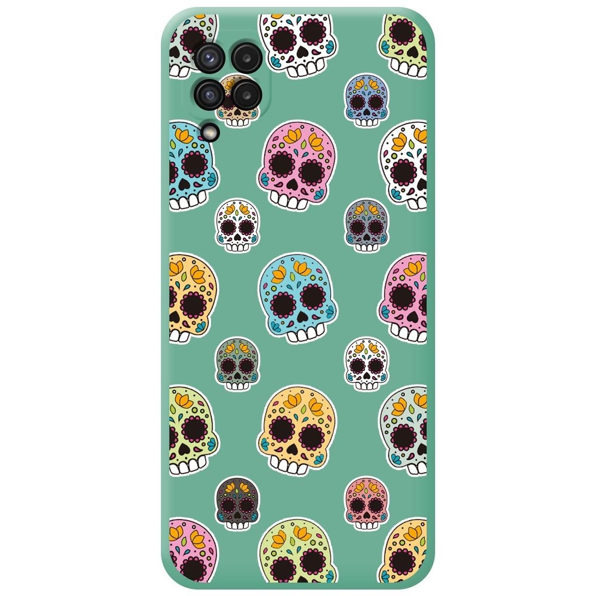 Funda Silicona Líquida Verde para Samsung Galaxy A22 4G / M22 diseño Catrina Dibujos