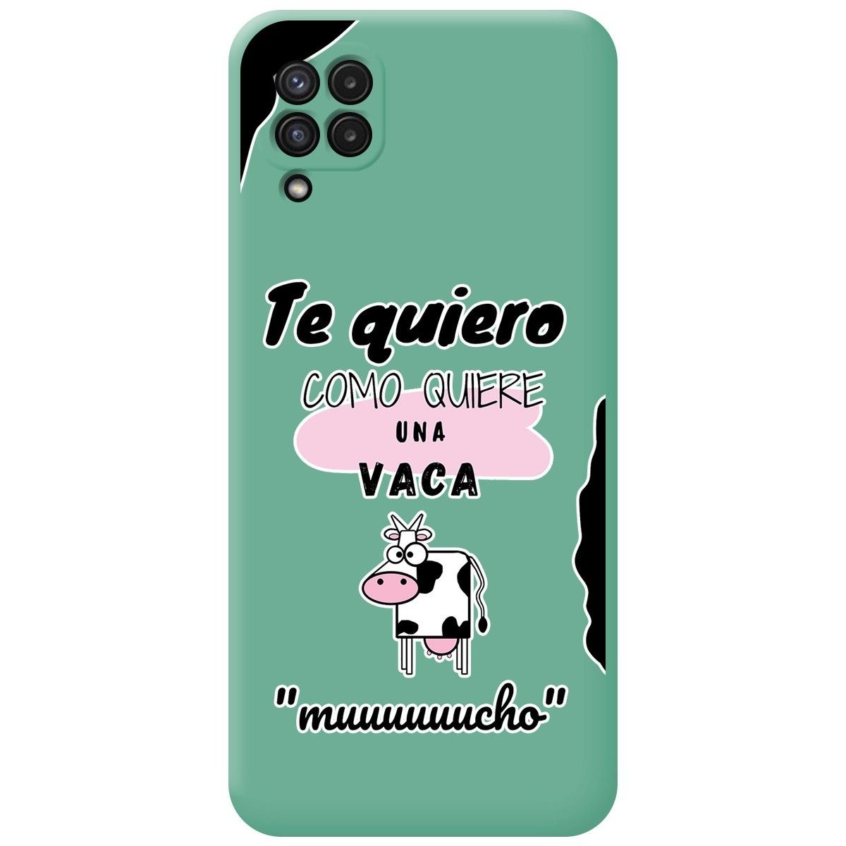 Funda Silicona Líquida Verde para Samsung Galaxy A22 4G / M22 diseño Vaca Dibujos