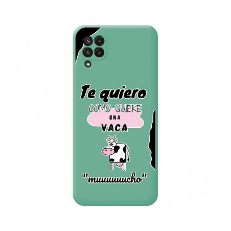 Funda Silicona Líquida Verde para Samsung Galaxy A22 4G / M22 diseño Vaca Dibujos
