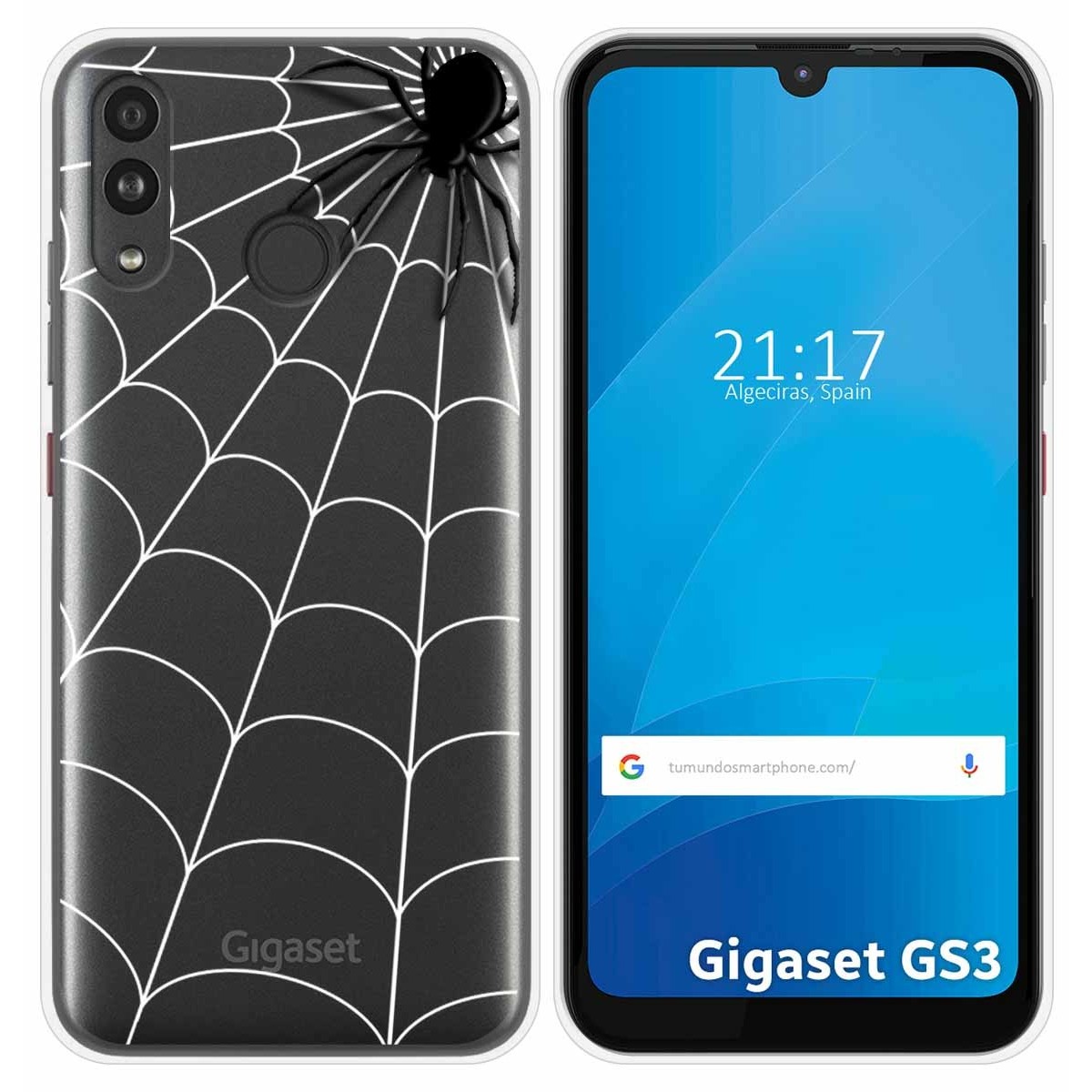 Funda Silicona Transparente para Gigaset GS3 diseño Araña Dibujos