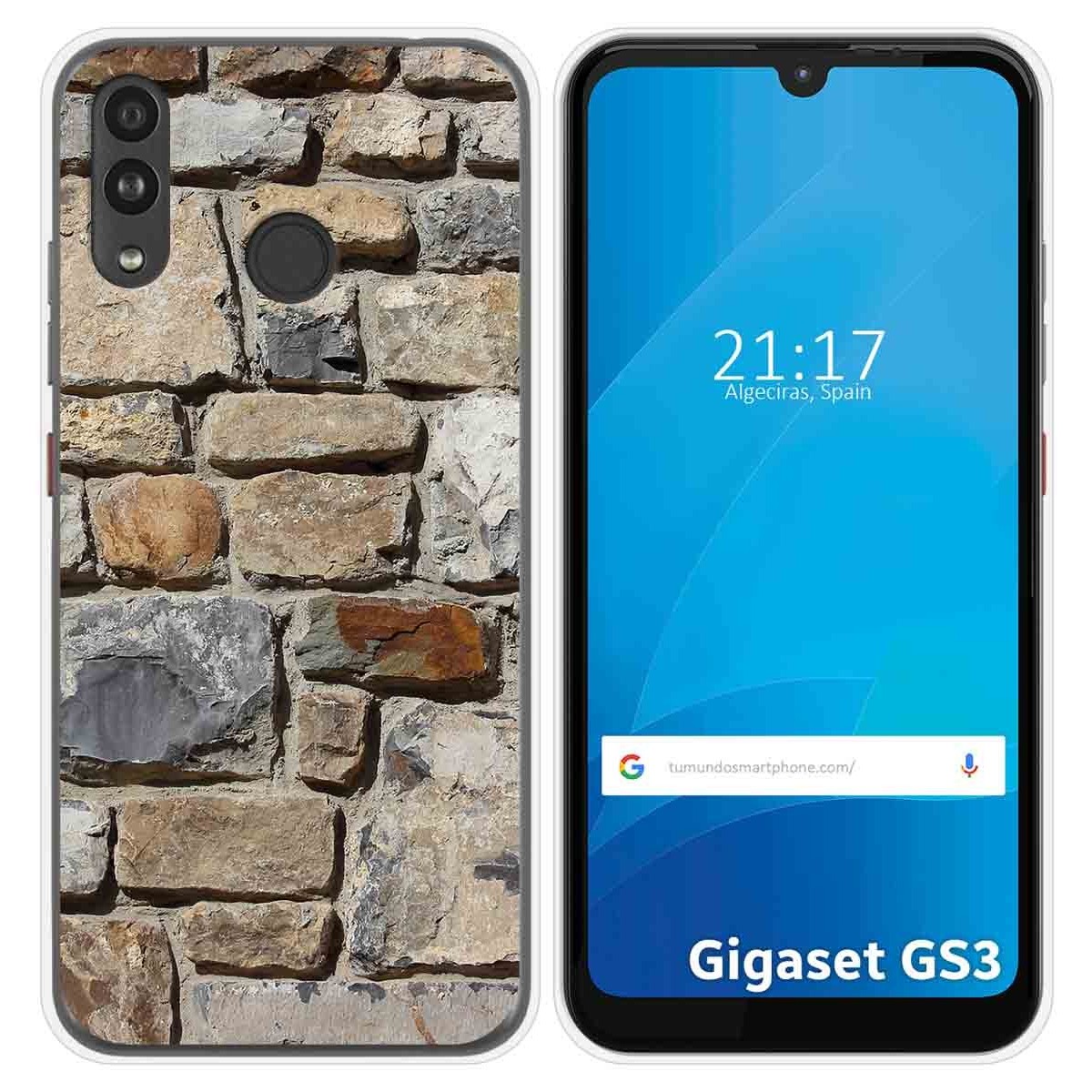 Funda Silicona para Gigaset GS3 diseño Ladrillo 03 Dibujos