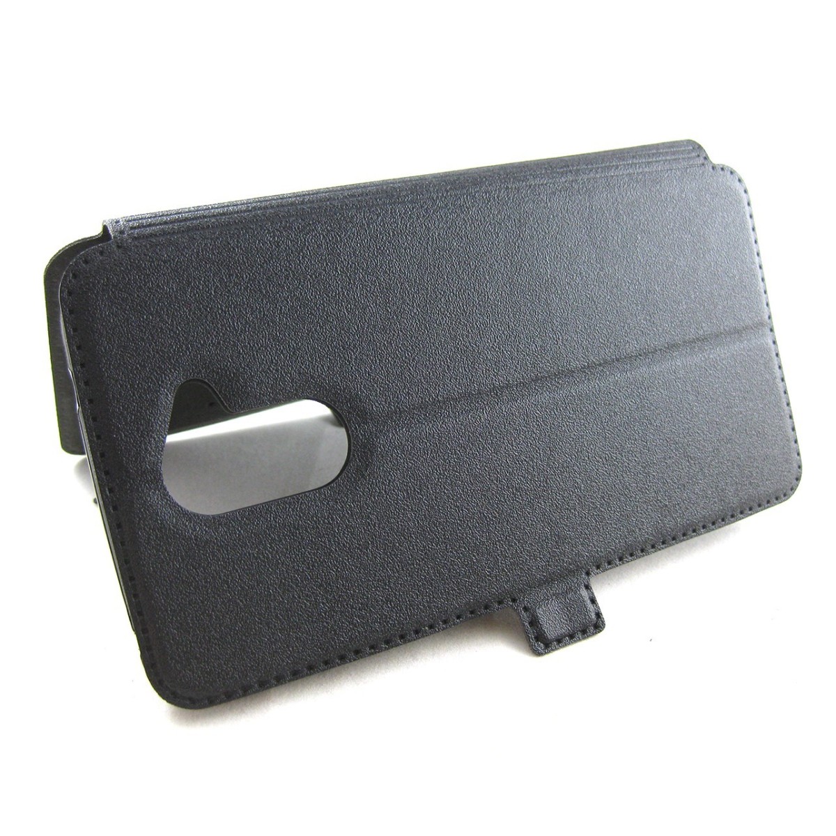 Funda Soporte Piel Negra para Huawei Y7 Flip Libro