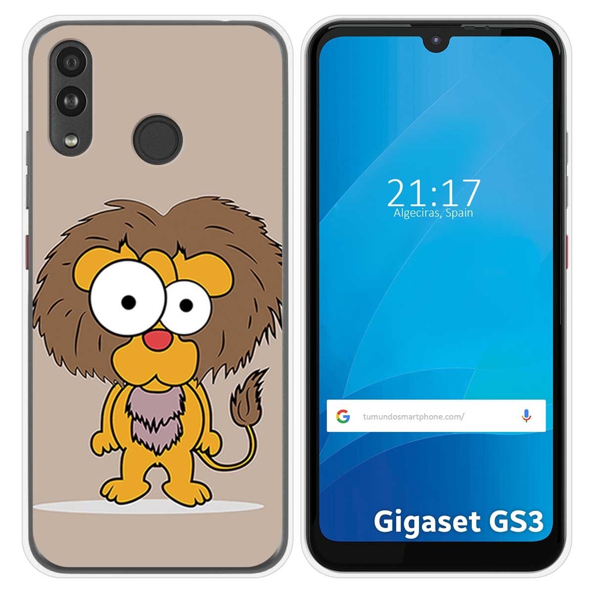 Funda Silicona para Gigaset GS3 diseño Leon Dibujos