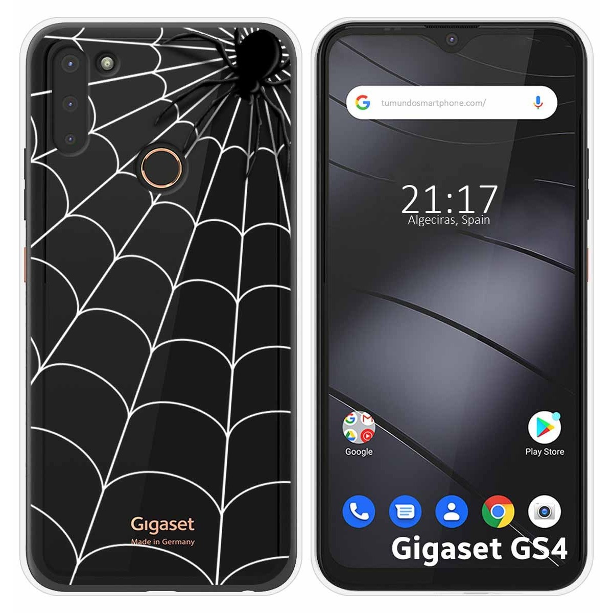 Funda Silicona Transparente para Gigaset GS4 diseño Araña Dibujos