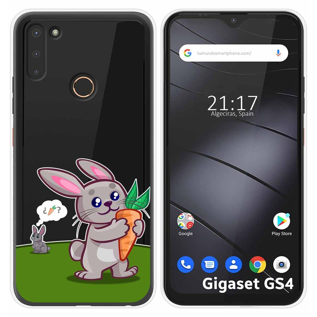 Funda Silicona Transparente para Gigaset GS4 diseño Conejo Dibujos