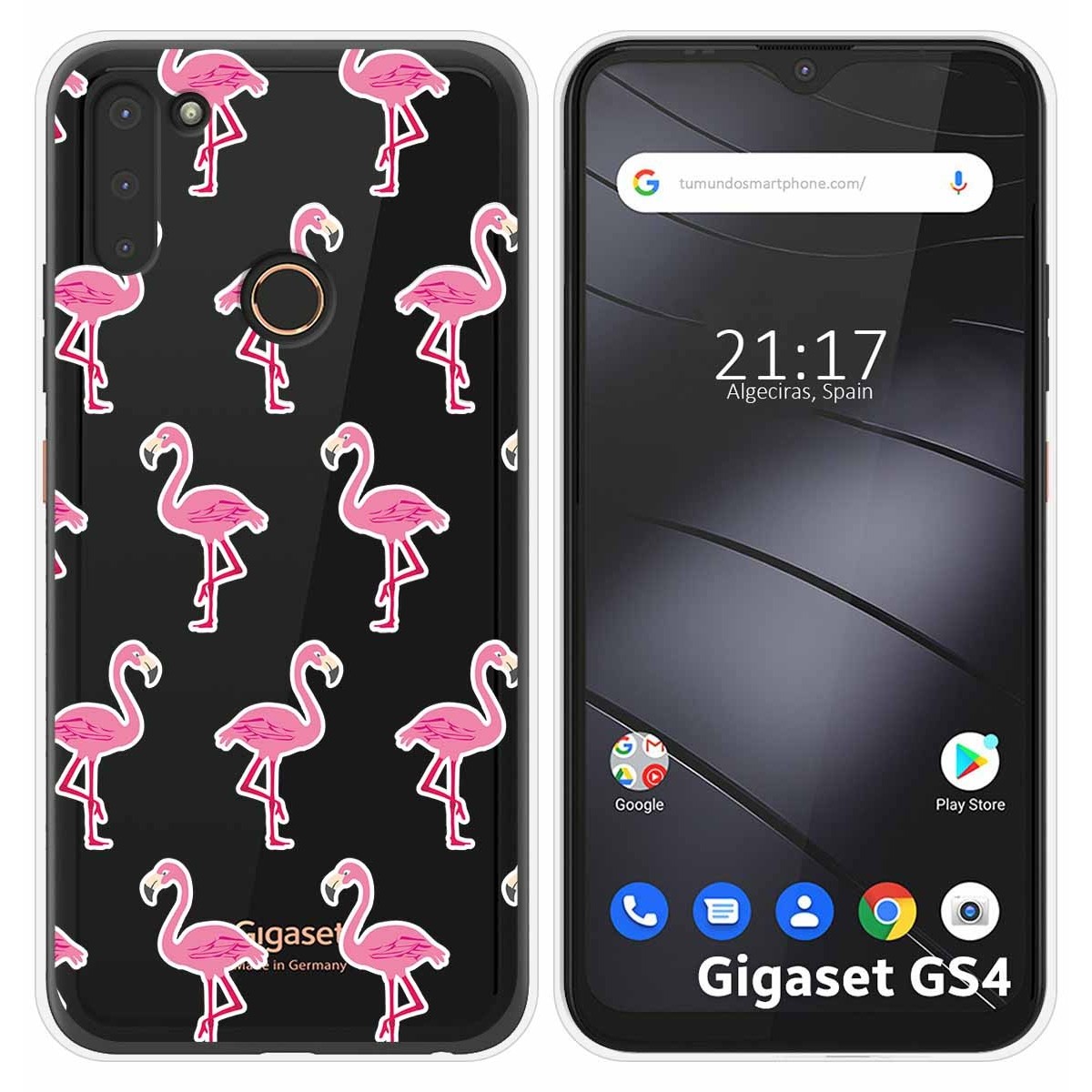 Funda Silicona Transparente para Gigaset GS4 diseño Flamenco Dibujos