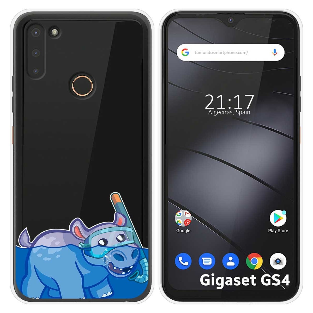 Funda Silicona Transparente para Gigaset GS4 diseño Hipo Dibujos