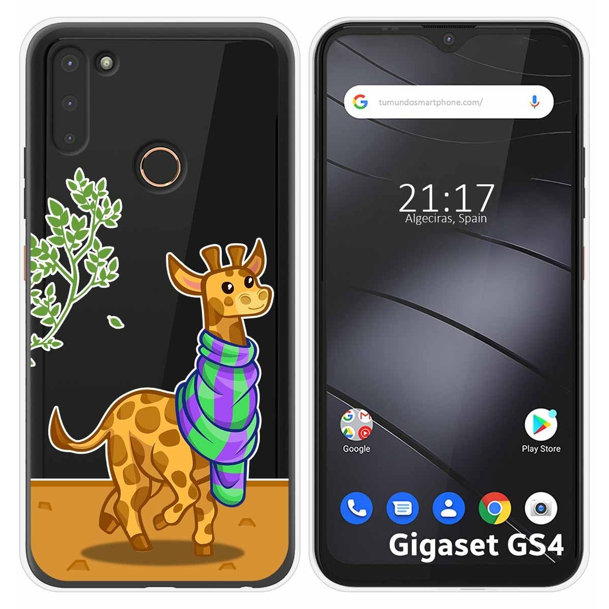 Funda Silicona Transparente para Gigaset GS4 diseño Jirafa Dibujos