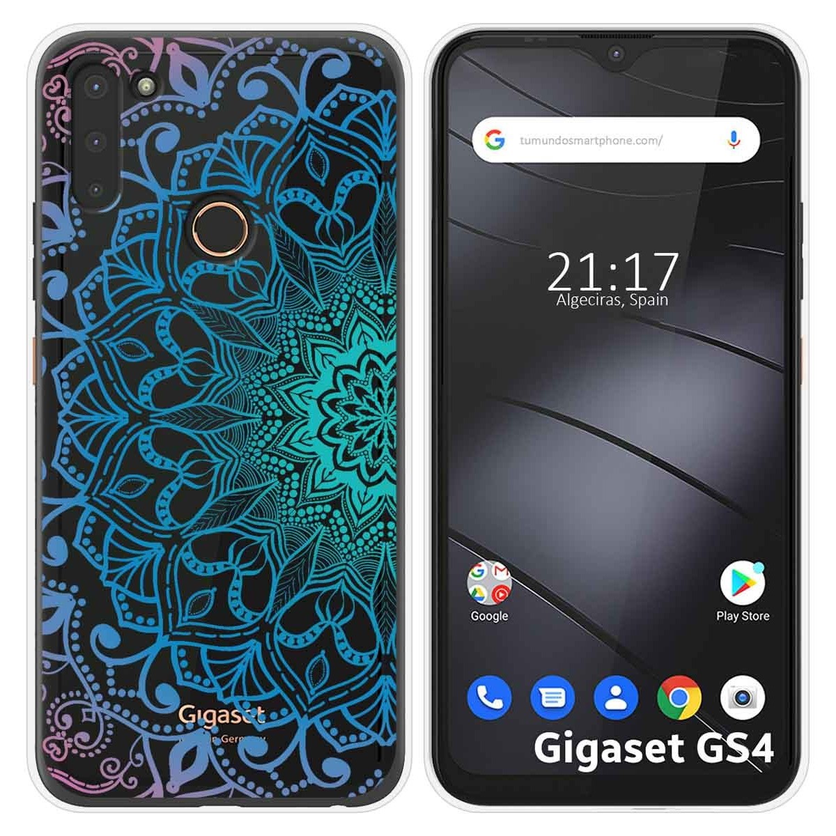 Funda Silicona Transparente para Gigaset GS4 diseño Mandala Dibujos