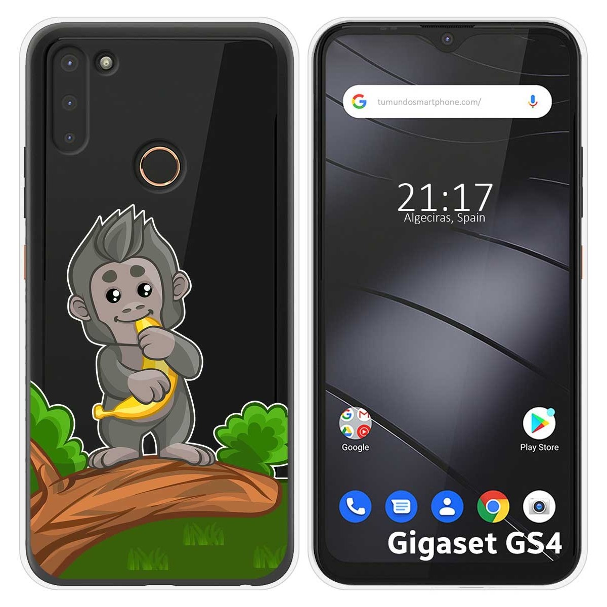 Funda Silicona Transparente para Gigaset GS4 diseño Mono Dibujos