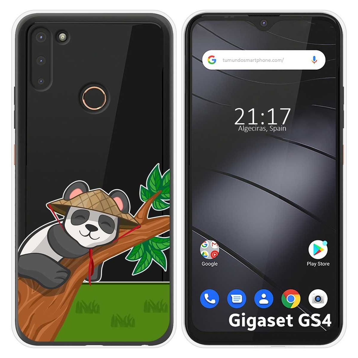 Funda Silicona Transparente para Gigaset GS4 diseño Panda Dibujos