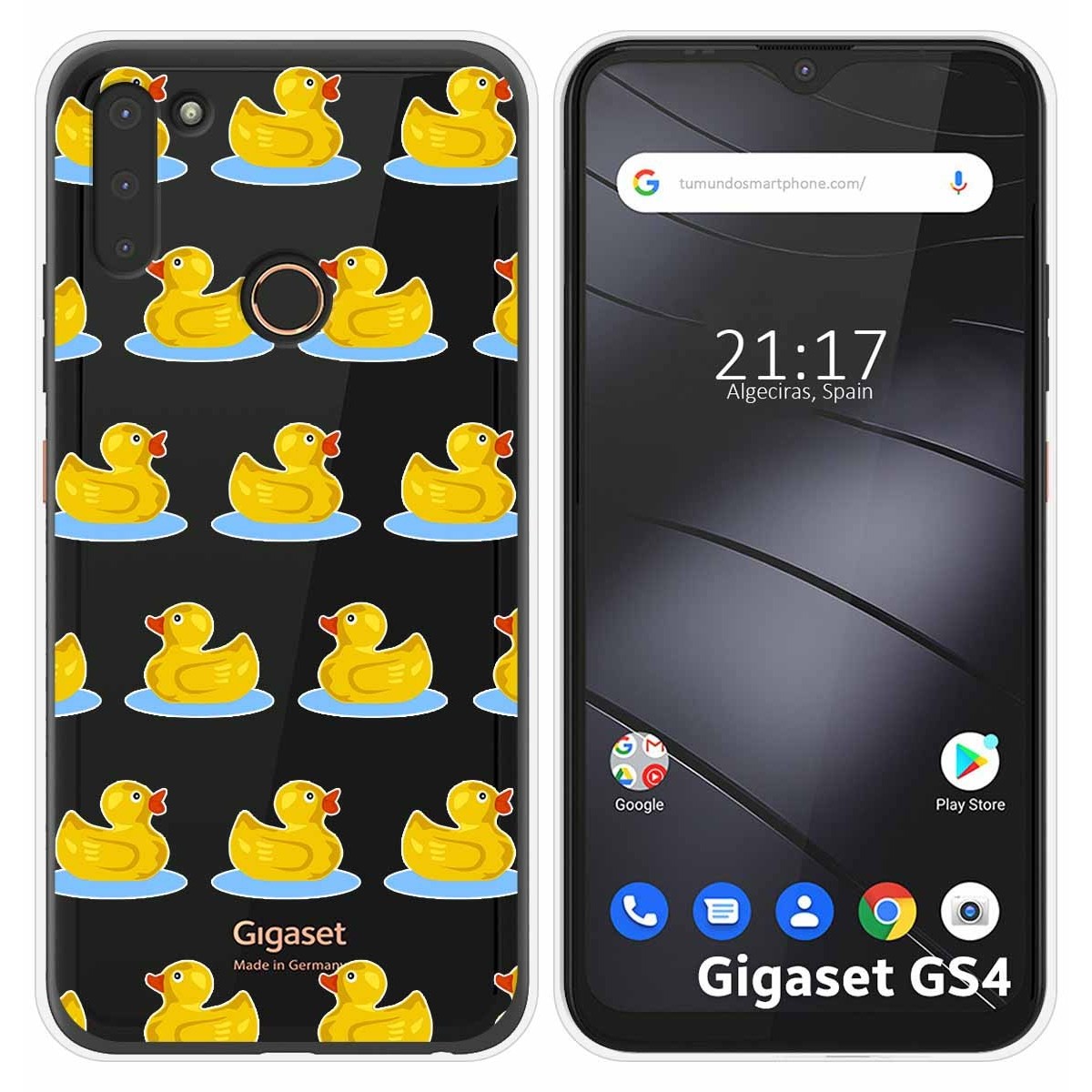 Funda Silicona Transparente para Gigaset GS4 diseño Pato Dibujos