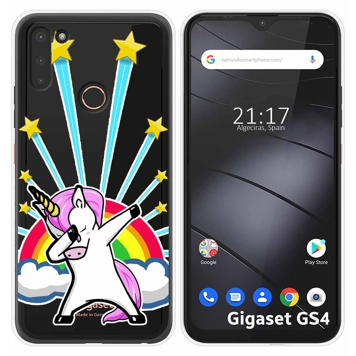 Funda Silicona Transparente para Gigaset GS4 diseño Unicornio Dibujos