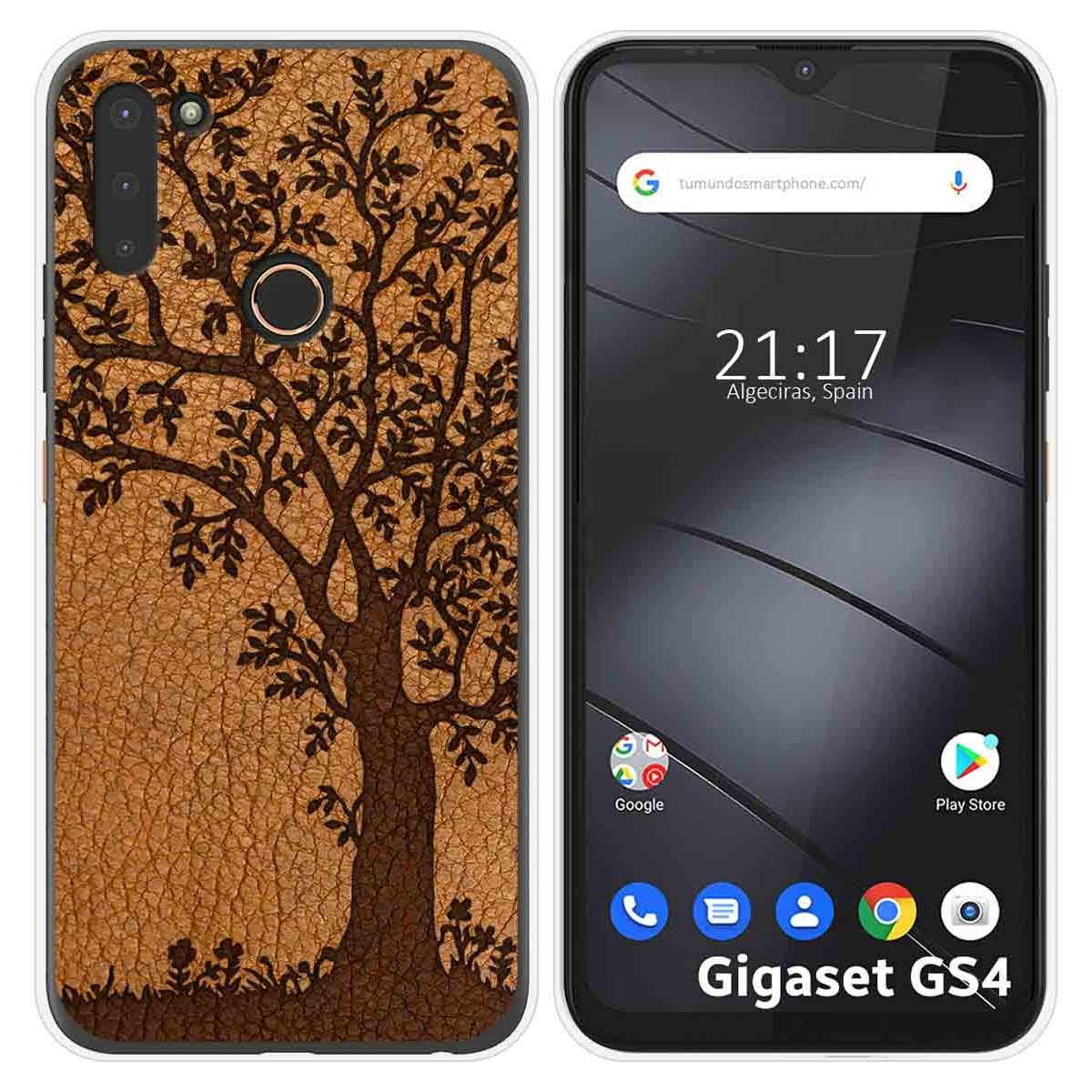 Funda Silicona para Gigaset GS4 diseño Cuero 03 Dibujos