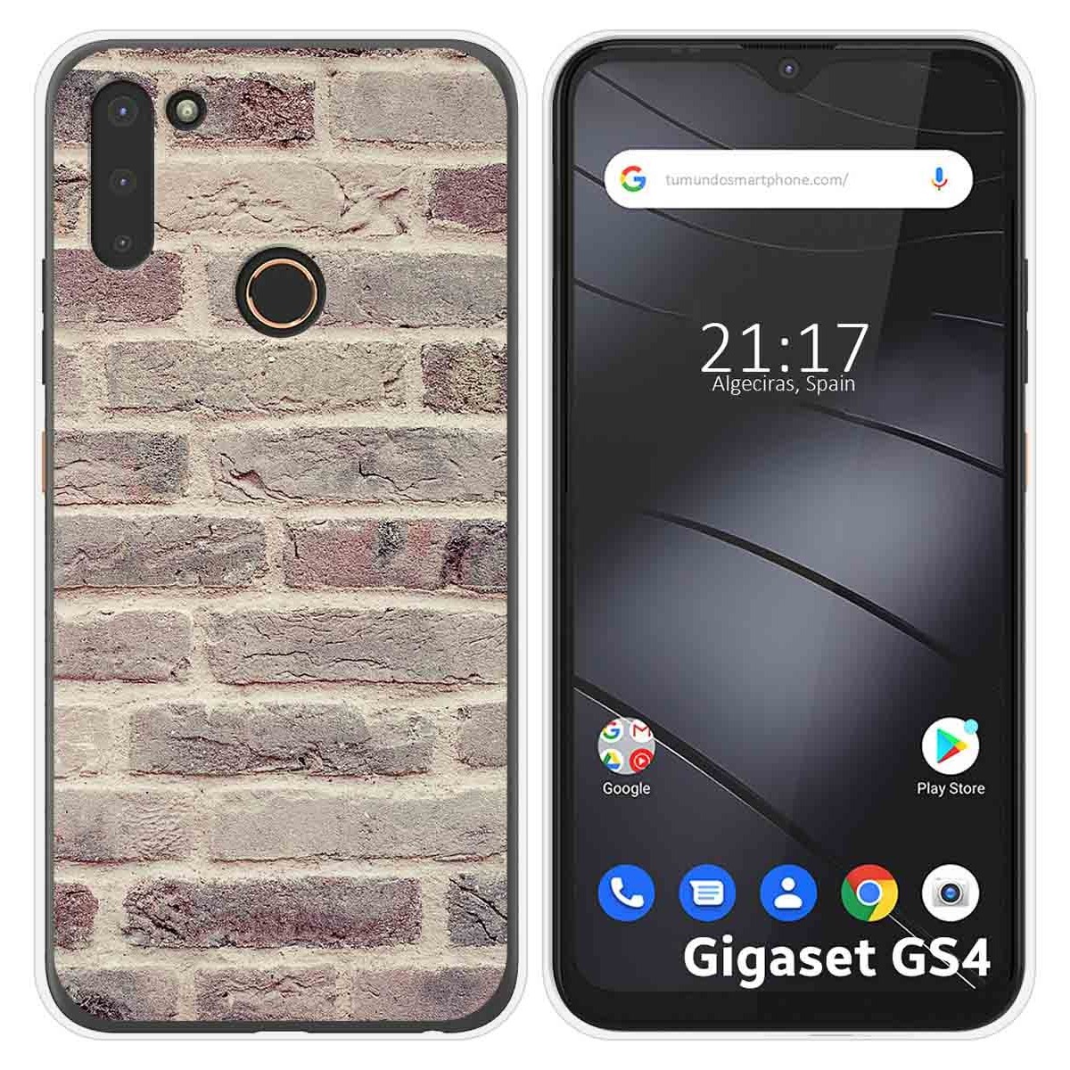 Funda Silicona para Gigaset GS4 diseño Ladrillo 01 Dibujos