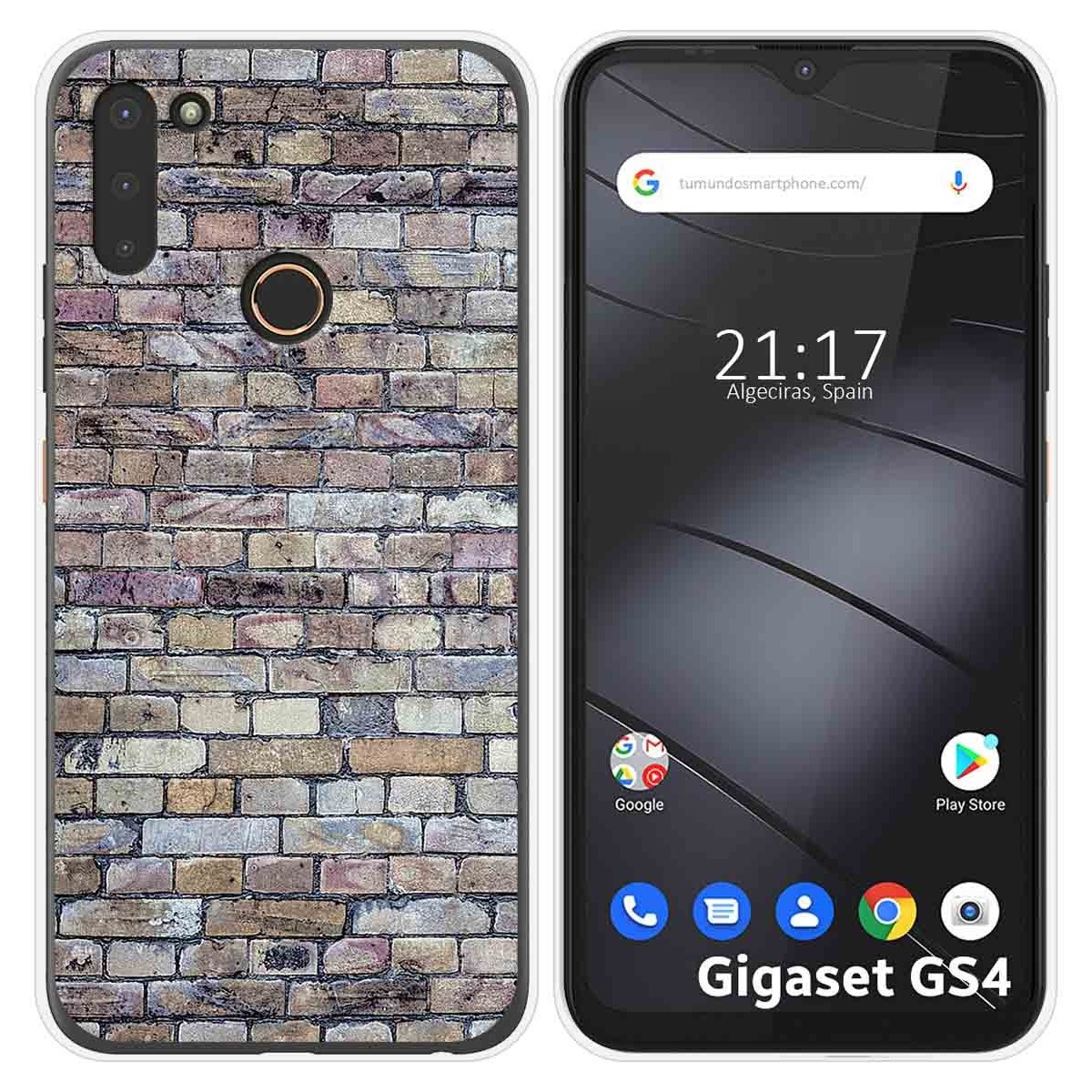 Funda Silicona para Gigaset GS4 diseño Ladrillo 02 Dibujos