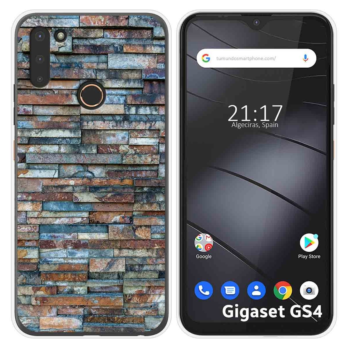 Funda Silicona para Gigaset GS4 diseño Ladrillo 05 Dibujos