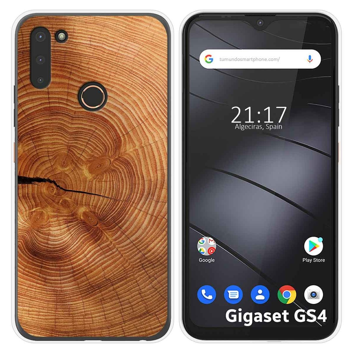 Funda Silicona para Gigaset GS4 diseño Madera 04 Dibujos