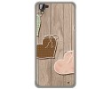 Funda Gel Tpu para Hisense C30 Rock Diseño Corazones Madera Dibujos