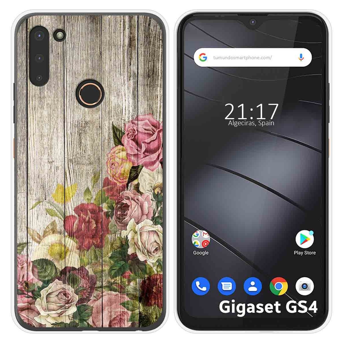 Funda Silicona para Gigaset GS4 diseño Madera 08 Dibujos