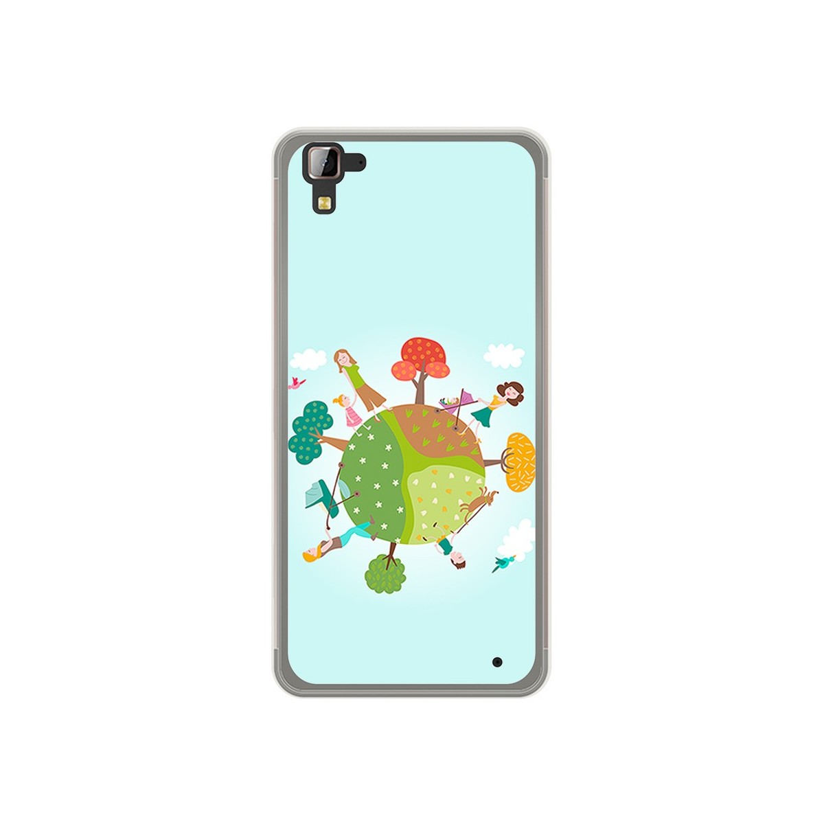 Funda Gel Tpu para Hisense C30 Rock Diseño Familia Dibujos