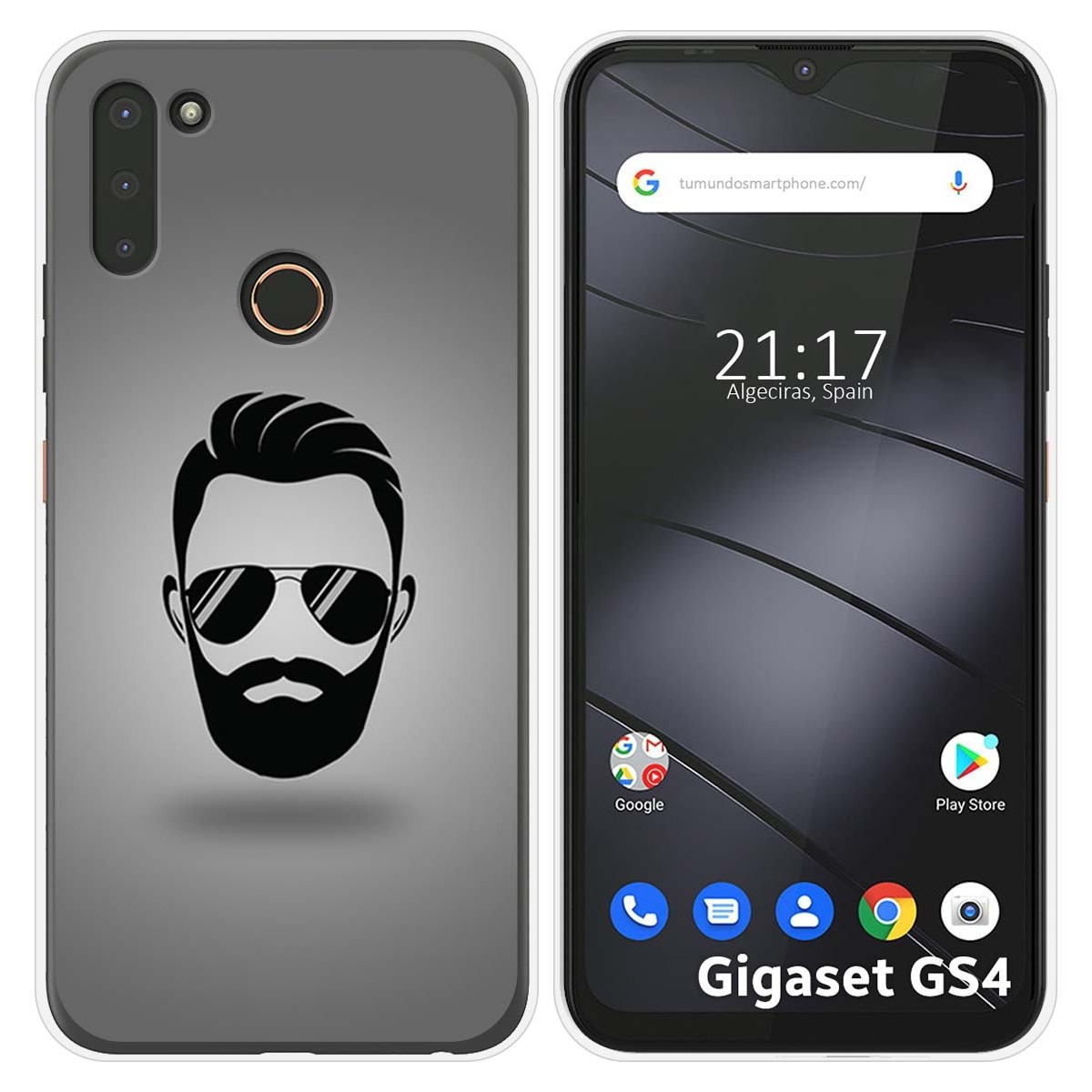 Funda Silicona para Gigaset GS4 diseño Barba Dibujos