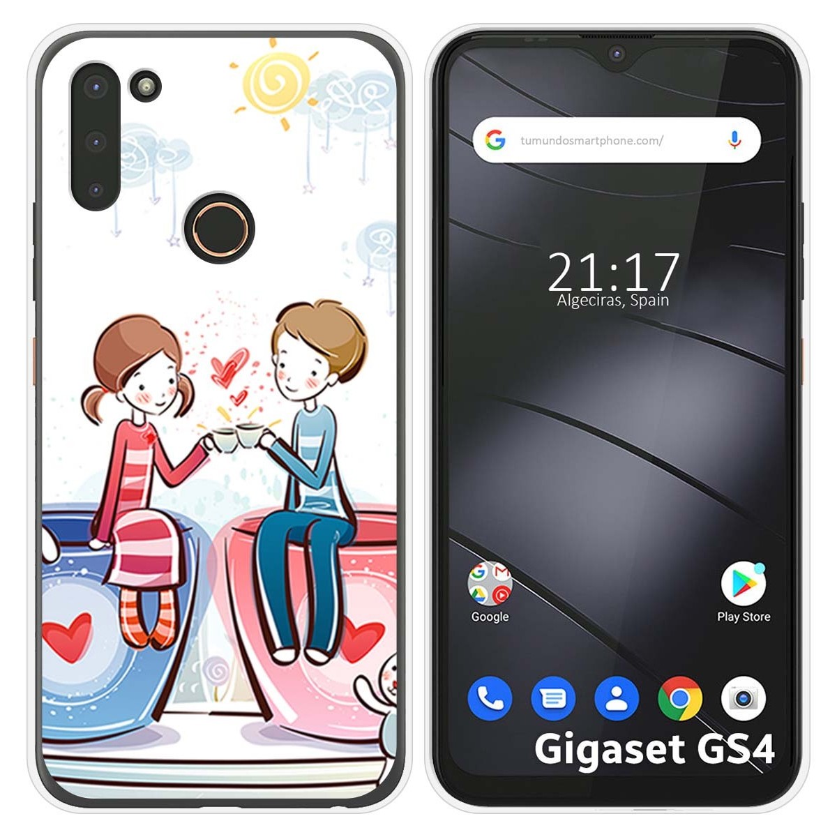 Funda Silicona para Gigaset GS4 diseño Café Dibujos