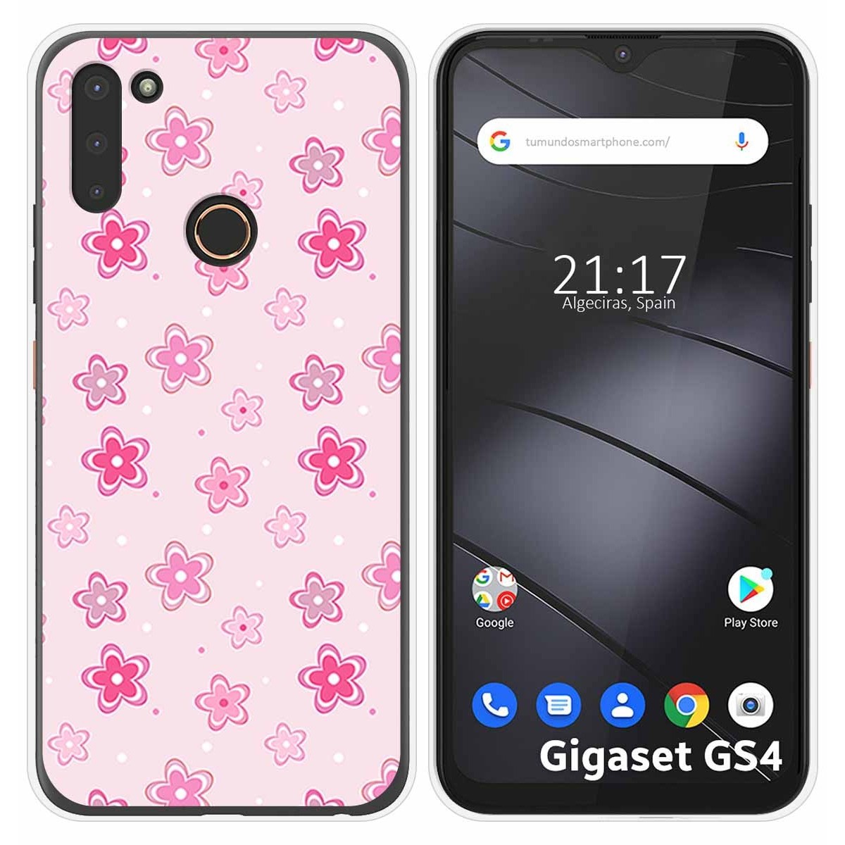 Funda Silicona para Gigaset GS4 diseño Flores Dibujos
