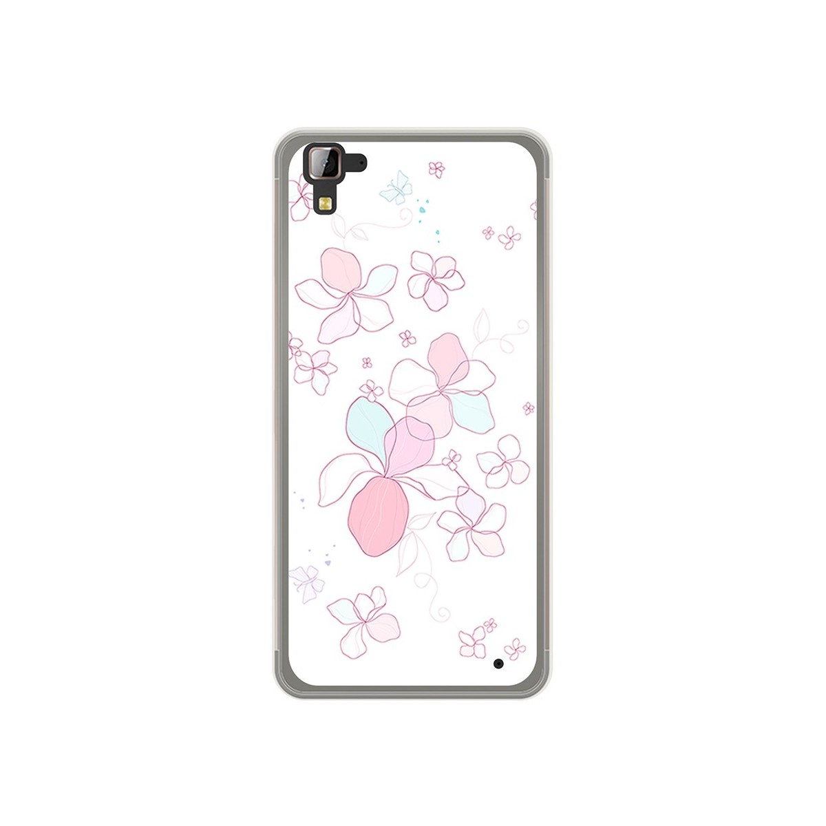 Funda Gel Tpu para Hisense C30 Rock Diseño Flores Minimal Dibujos