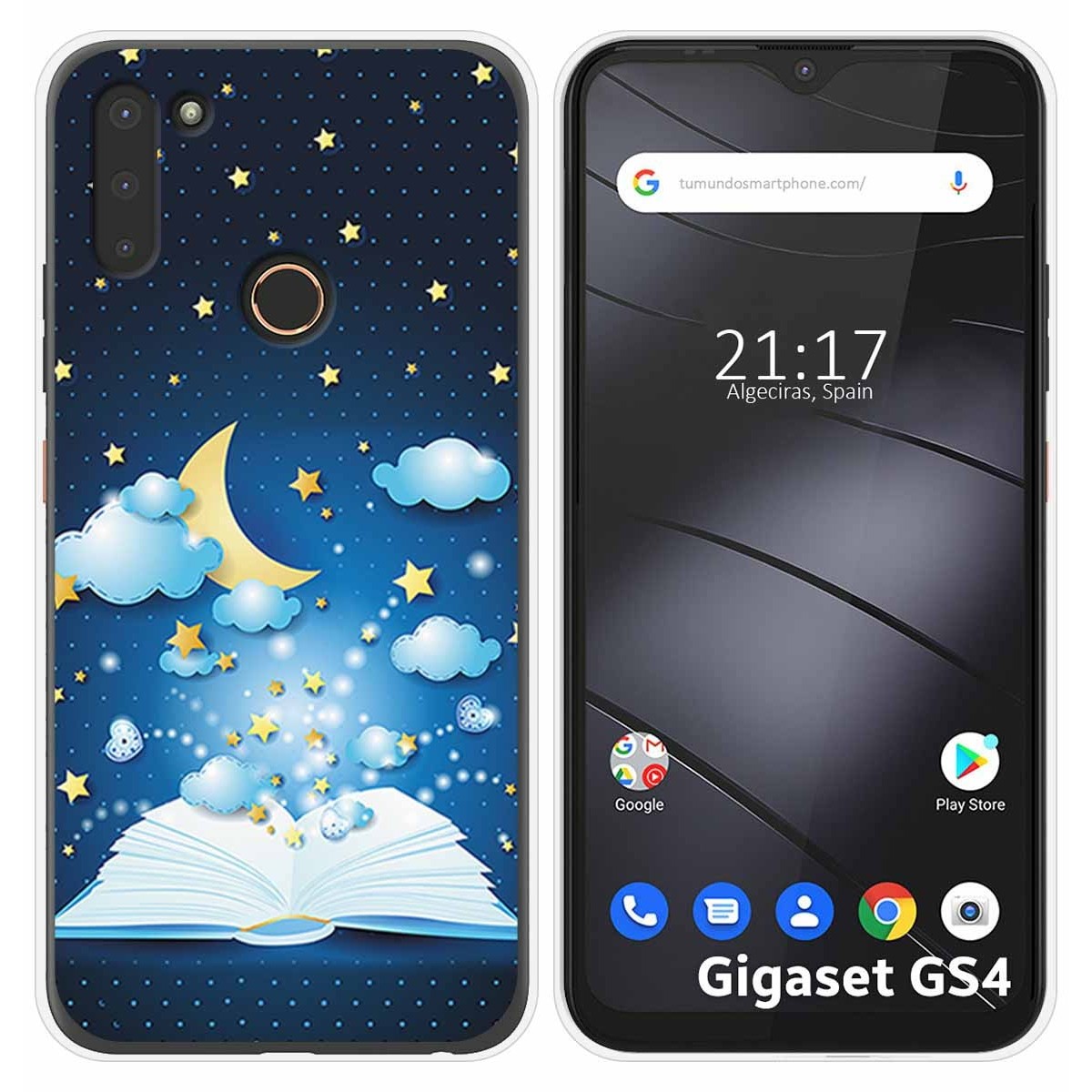 Funda Silicona para Gigaset GS4 diseño Libro Cuentos Dibujos