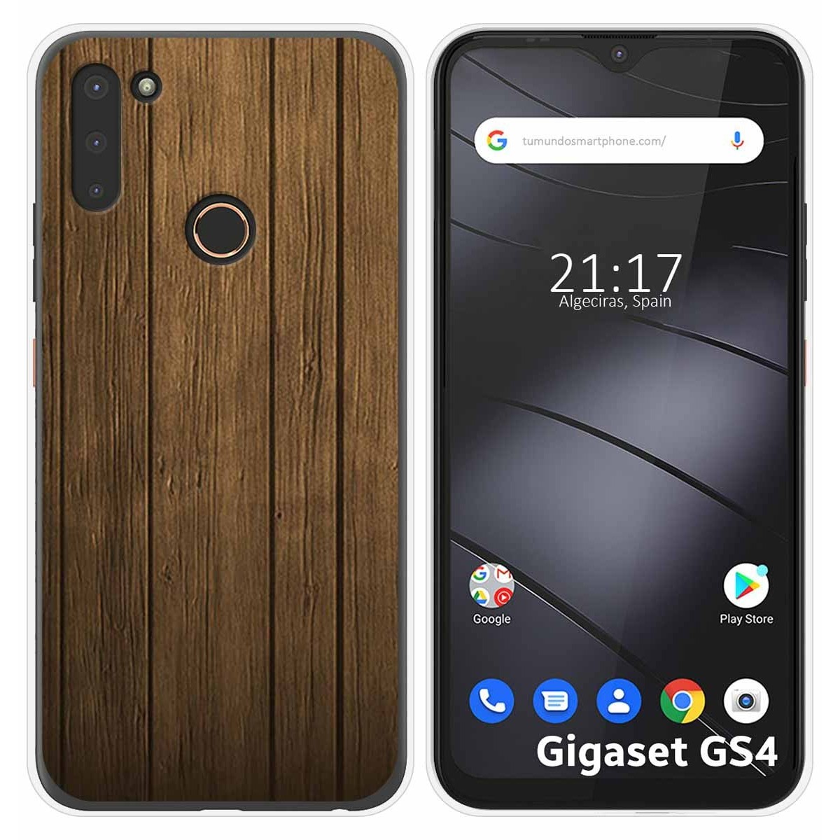 Funda Silicona para Gigaset GS4 diseño Madera Dibujos