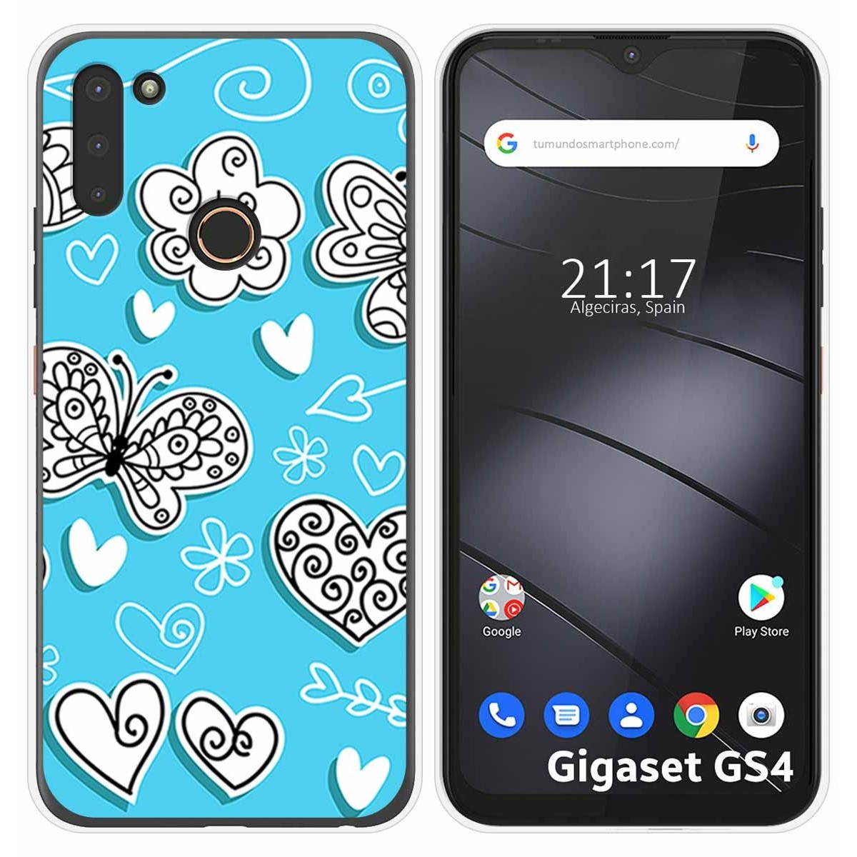 Funda Silicona para Gigaset GS4 diseño Mariposas Dibujos