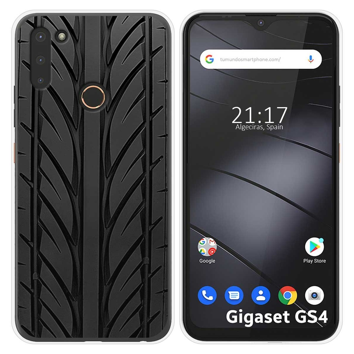 Funda Silicona para Gigaset GS4 diseño Neumatico Dibujos