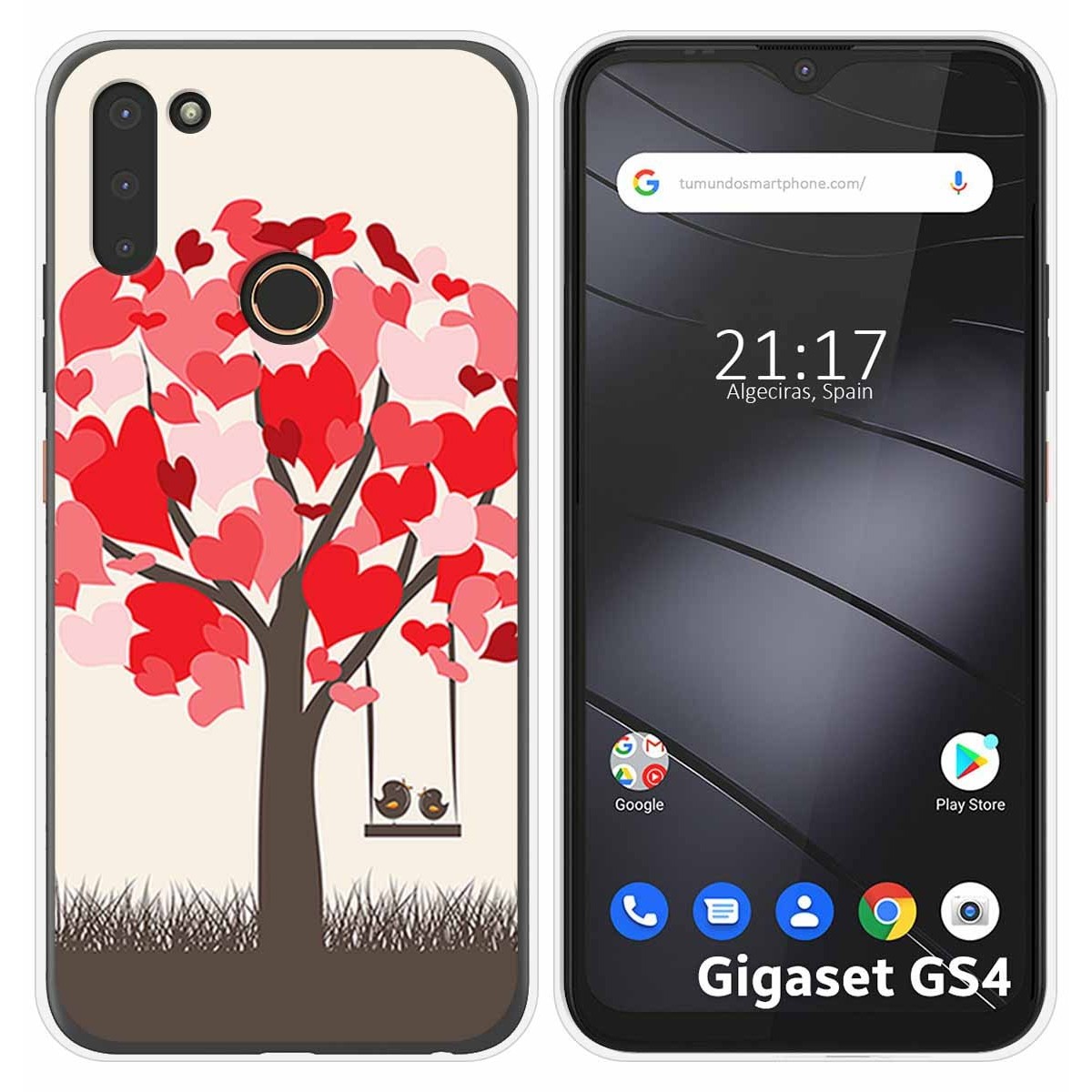 Funda Silicona para Gigaset GS4 diseño Pajaritos Dibujos