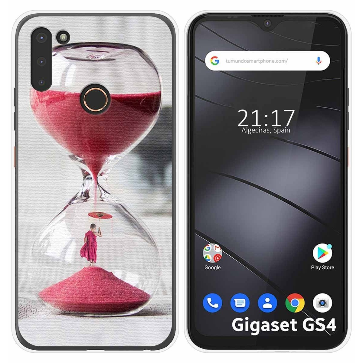 Funda Silicona para Gigaset GS4 diseño Reloj Dibujos