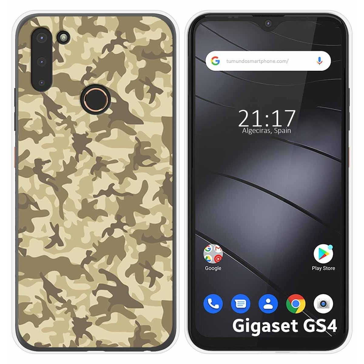 Funda Silicona para Gigaset GS4 diseño Sand Camuflaje Dibujos